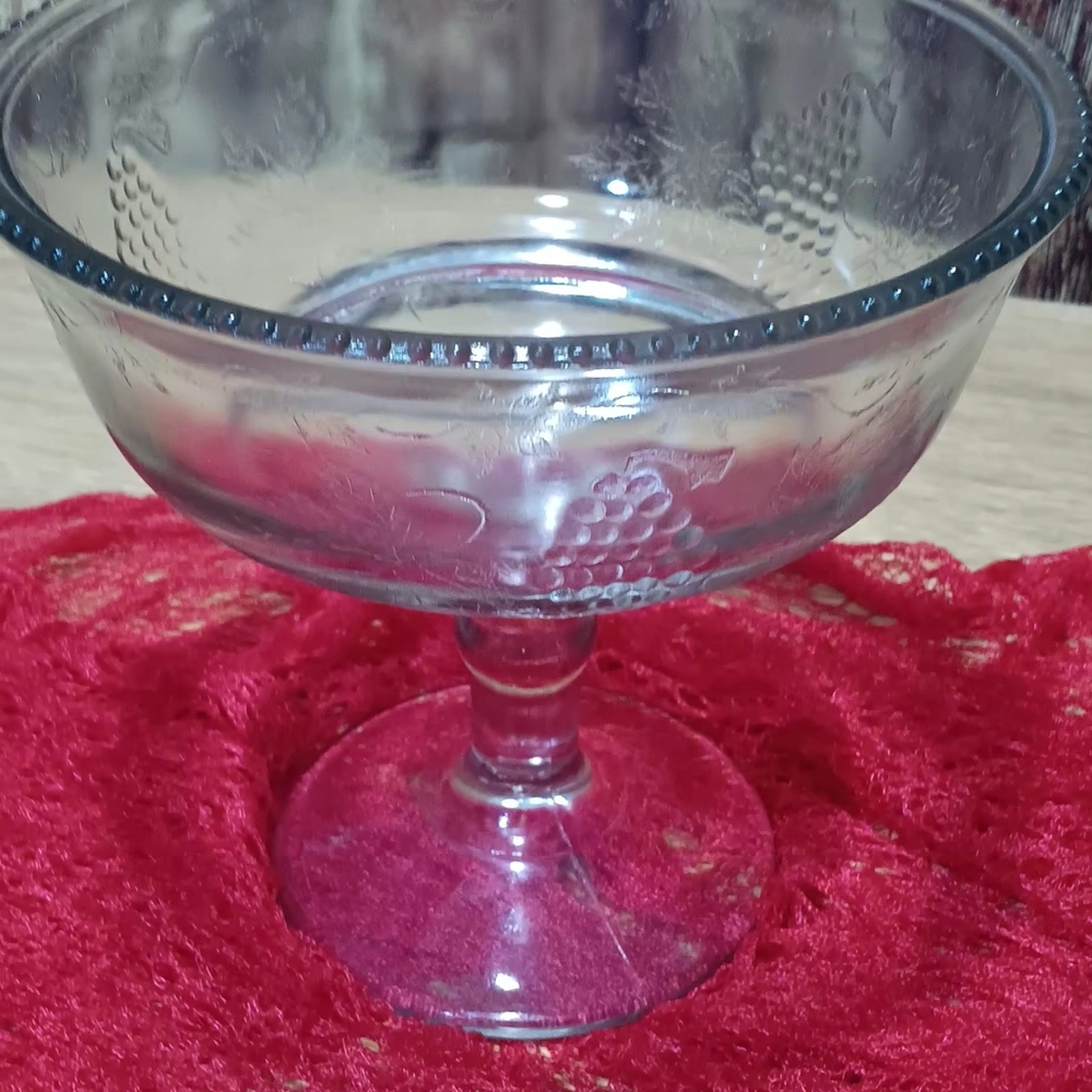 Elegant Vintage Clear Glass Candy Bowl